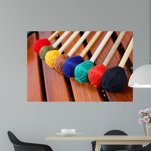 Coloured Mallets Marimba Wall Decal