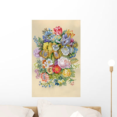 Watercolor Flower Collection Flowers Wall Decal shown on a wall