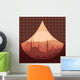 Red Arabic City Landscape Illustration Wall Decal