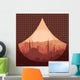 Red Arabic City Landscape Illustration Wall Decal