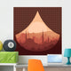 Red Arabic City Landscape Illustration Wall Decal