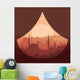 Red Arabic City Landscape Illustration Wall Decal