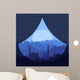 Blue Arabic City Landscape Illustration Wall Decal