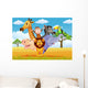 African Cartoon Animals on the Savannah Wall Decal
