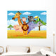 African Cartoon Animals on the Savannah Wall Decal