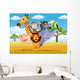 African Cartoon Animals on the Savannah Wall Decal