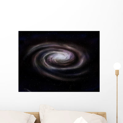 Spiral Galaxy Wall Decal shown on a wall