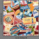 Vintage Travel Stickers Seamless Wall Decal