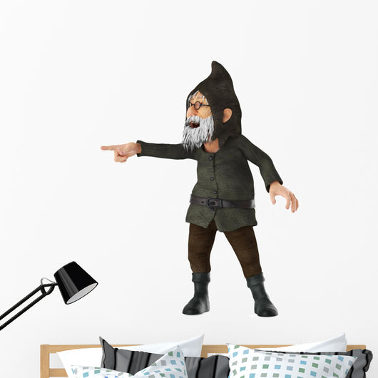 Old Garden Gnome Wall Decal