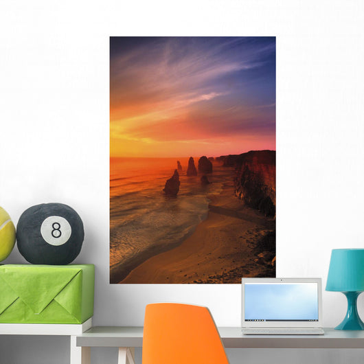 Sunset And Rock Formations Wall Mural