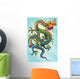 Blue Chinese Dragon Painting Wall Decal