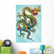 Blue Chinese Dragon Painting Wall Decal