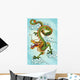 Green Chinese Dragon Painting Wall Decal