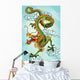 Green Chinese Dragon Painting Wall Decal
