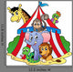 Various Animals Circus Tent Wall Decal