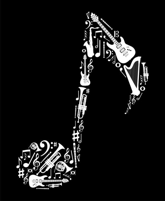 Music Instruments Note Shape Wall Decal