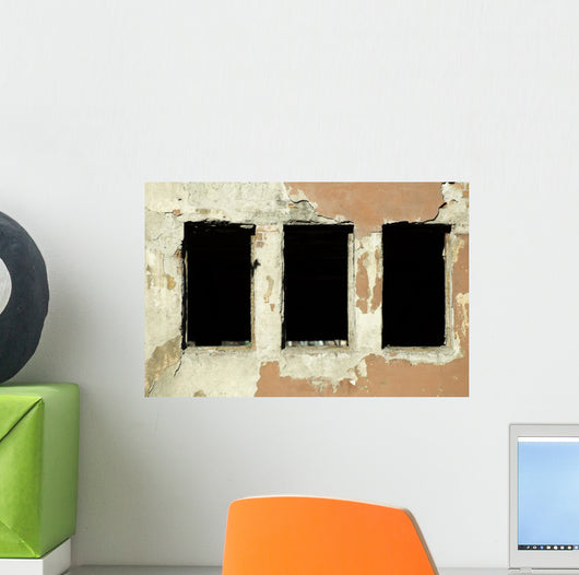 Old Building with Broken Windows Wall Decal