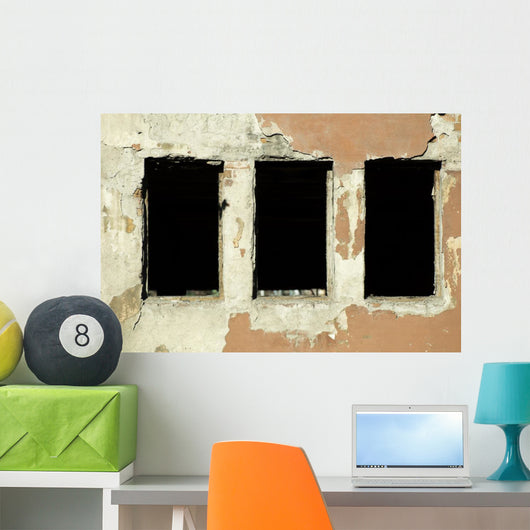 Old Building with Broken Windows Wall Decal