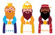 Three Wise Men Illustration Wall Decal