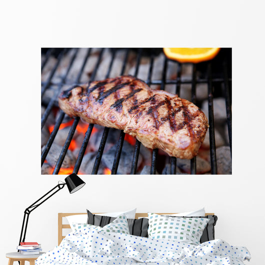 Delicious Looking Steak Cooking Wall Decal