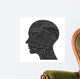 head silhouette with binary code, high tech vector illustration Wall Decal