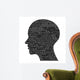 head silhouette with binary code, high tech vector illustration Wall Decal