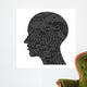 head silhouette with binary code, high tech vector illustration Wall Decal