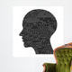 head silhouette with binary code, high tech vector illustration Wall Decal