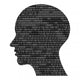 head silhouette with binary code, high tech vector illustration Wall Decal