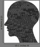 head silhouette with binary code, high tech vector illustration Wall Decal