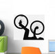 Silhouette Person Holding Bicycle Wall Decal