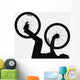 Silhouette Person Holding Bicycle Wall Decal