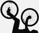 Silhouette Person Holding Bicycle Wall Decal