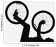 Silhouette Person Holding Bicycle Wall Decal