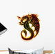 Red Orange Fire Dragon Wall Decal