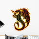 Red Orange Fire Dragon Wall Decal