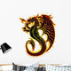 Red Orange Fire Dragon Wall Decal