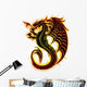 Red Orange Fire Dragon Wall Decal