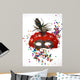 Carnival Mask With Feathers Wall Decal