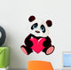 Cute Panda With Heart Wall Decal