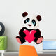 Cute Panda With Heart Wall Decal