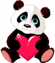 Cute Panda With Heart Wall Decal