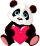 Cute Panda With Heart Wall Decal