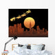Flying Santa And Reindeer Wall Decal