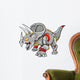 Robot Cyobrg Triceratops Dinosaur Vector Illustration Wall Decal