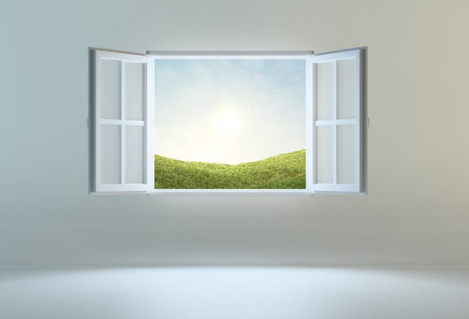 Open Window Leading To Hills Wall Decal