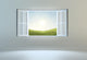 Open Window Leading To Hills Wall Decal