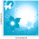 Design With White Butterfly And Blue Flowers Wall Decal