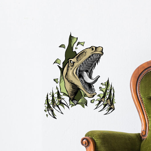 Ripping Raptor Dinosaur Wall Decal