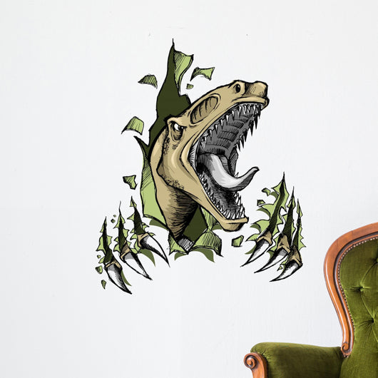 Ripping Raptor Dinosaur Wall Decal